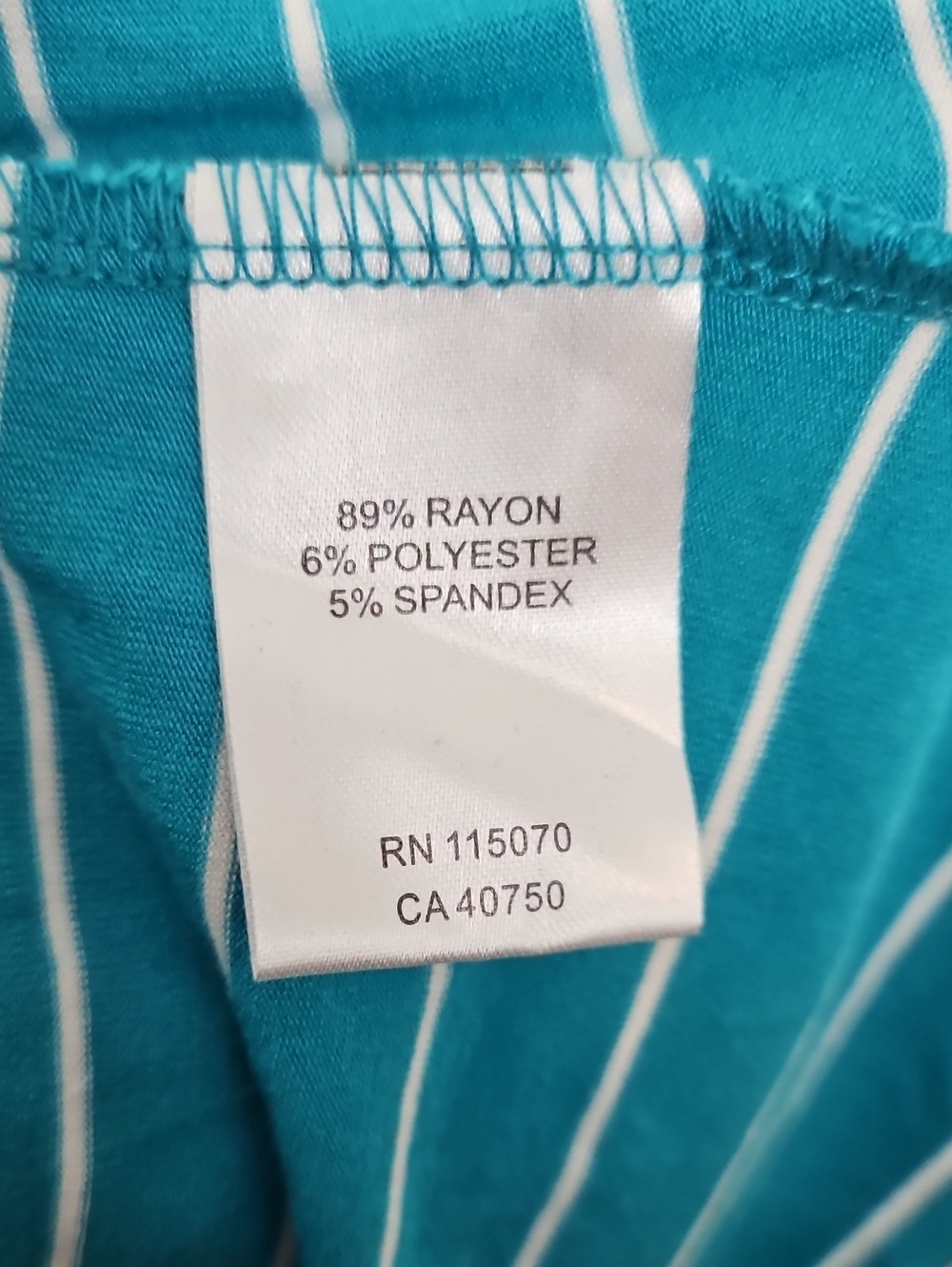 Nina Leonard Teal Striped Sleeveless Tie-Front Top - Picture 3 of 6